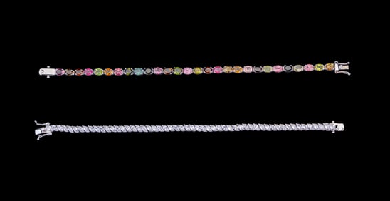 Sterling Silver Tennis Bracelets, Real Gemstones