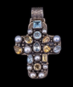Dan Dodson Navajo Semiprecious Cross