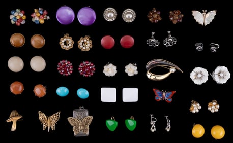 Vintage Clip Earrings and Butterfly Jewelry