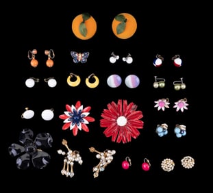 Vintage Mod Earrings and Brooches