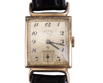 Elgin 626 21-Jewel Watch 14K GF with Leather Strap