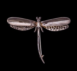 Sterling Silver Dragon Fly Brooch-Vintage Mexican