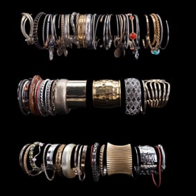 ~70 Bangle Bracelets Including Victoria's Secret