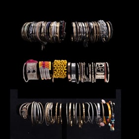 ~100 Bangle Bracelets Featuring Natural Stone