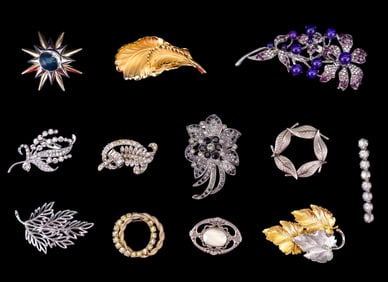 Signed LC + other Brooches