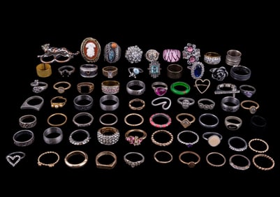 Over 60 Costume Jewelry Rings