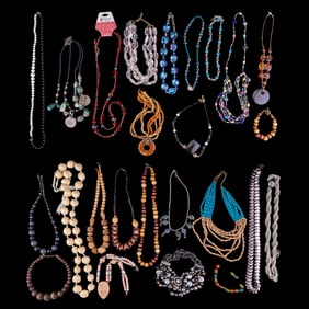 Costume Necklaces in Various Materials and Styles