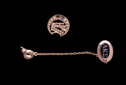 Two 10k Gold Fraternal Tie Tacks, Other Fraternal