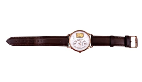 August Steiner Stainless Steel Gold Ingot Watch