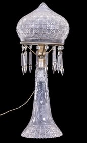 Cut Glass + Crystal Lamp + Shade
