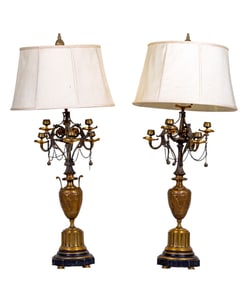 19th C. Neoclassical Bronze Candelabras (Pair)