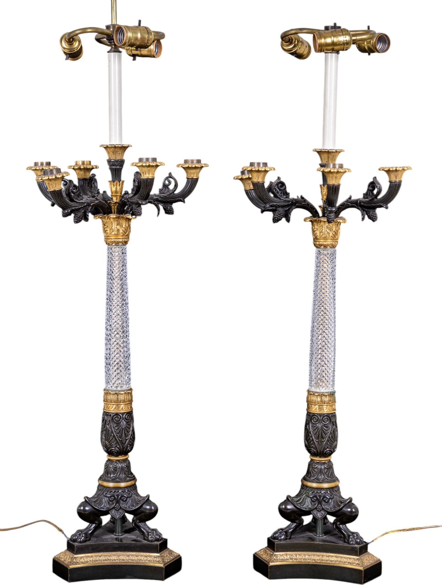 Fine Baccarat Crystal Bronze Footed Candelabras (1 of 16)