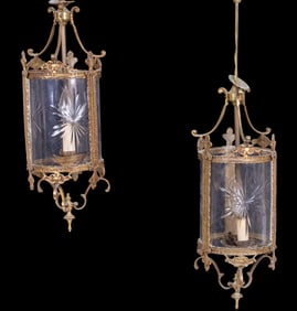Louis XVI Style Gilt Bronze Hanging Lights