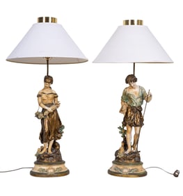 L+F Moreau Statuette Lamps (2)