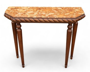 Antique Style Marble Top Entrance Table