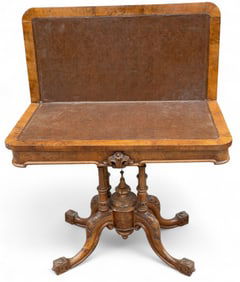 High Style Continental Burlwood Game Table