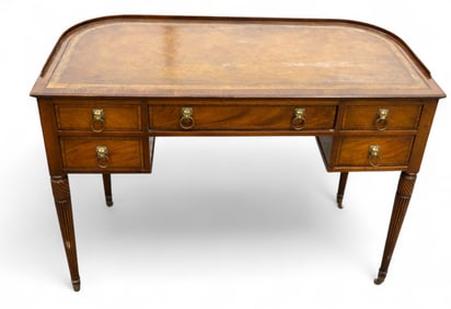 Regency Mahogany 19th C. Desk w/ Lion Pulls