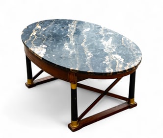 Classical Bronze + Marble Top Coffee Table