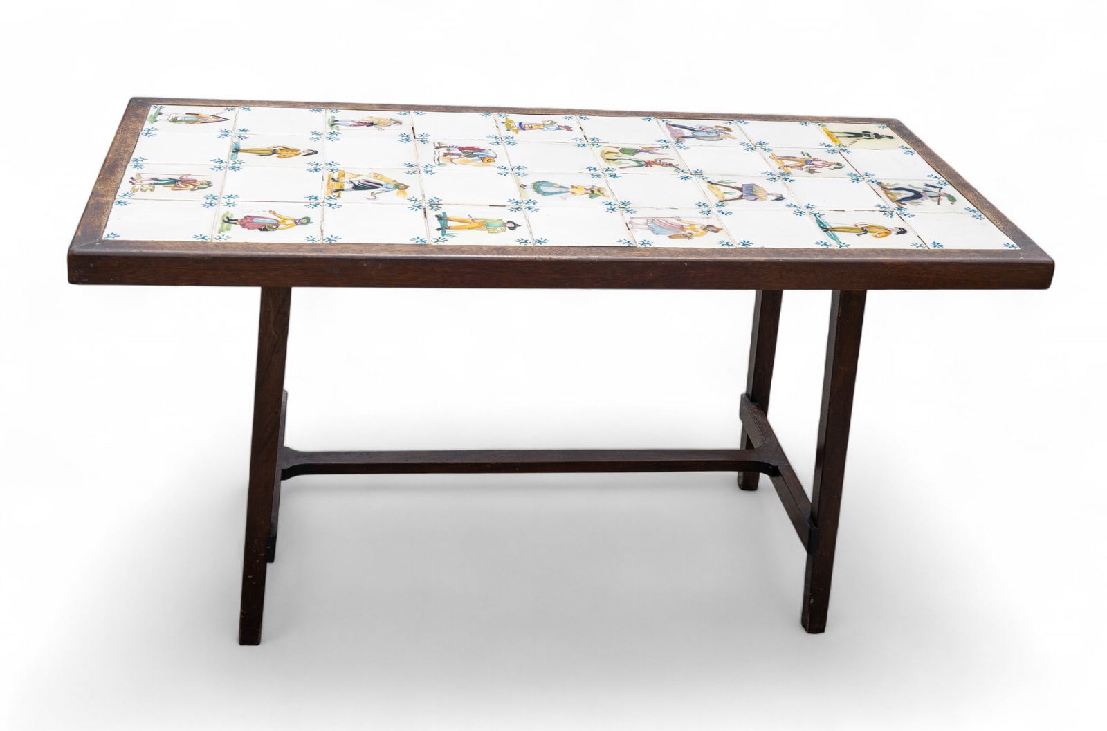 19th C. Delft Tiles on Later Table (36 Tiles) (1 of 7)