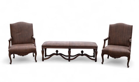 Indo-Carved Like-New Furniture / 3 Seating Set