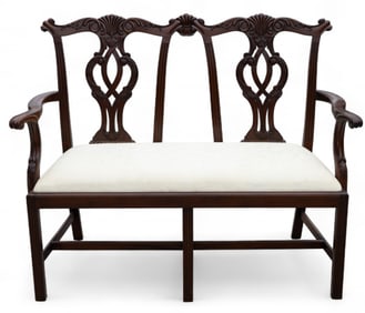 Chippendale Style Carved Settee / Loveseat