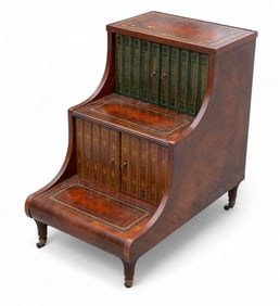 Antique Style Library Steps w/ Faux Books