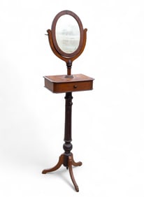 Victorian Walnut Vanity Mirror w/ Drawer