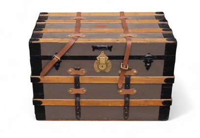Nicely Refinished Steamer Trunk