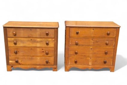 19th C Pair of Victorian Chests of Drawers