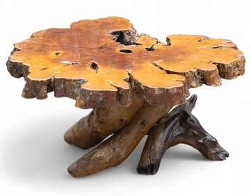 Cyprus or Cedar Live-Edge Coffee Table
