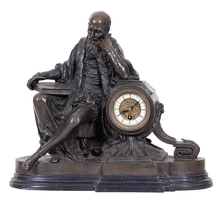 Bronze Figural Clock, J.J. Salmson (Fr. 1823-1902)
