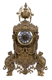 19th C Louis XIV Mantle Clock by Gimilini a Nantes
