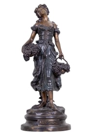 Monumental H. Moreau Bronze "Automne"