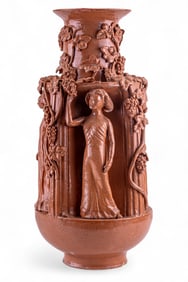 Highly Detailed Terracotta Large Vineyard Vase