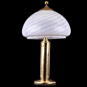 Vintage Brass and Murano Glass Table Lamp