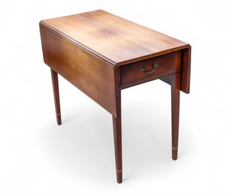 Inlaid Drop-Leaf Table w/ Dovetail Drawer