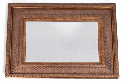 Large Cont. Gilt Wood Beveled Glass Mirror