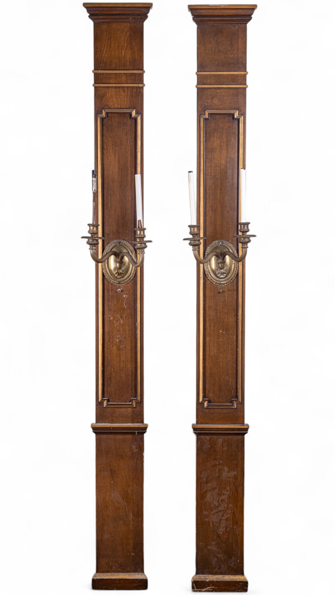 Wood Built-in Panel French Empire Sconces (2) (1 of 8)
