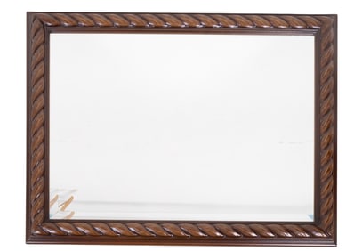 Decorative Faux Carved Rope Pattern Framed Mirror