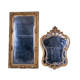 Gilt Wood Carved Mirrors, Regency Style (2 Pc.)