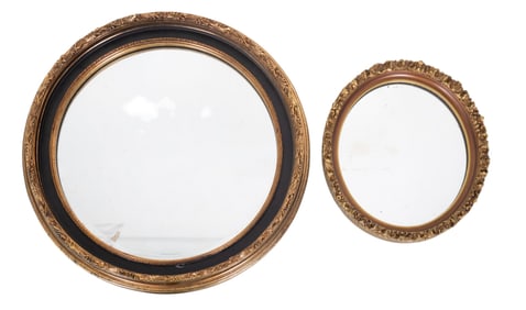 Round and Oval Gilt Wood Mirrors