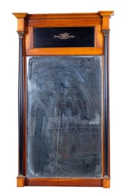 Biedermeier Style Cherrywood Column Mirror