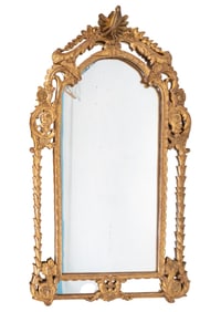 French Style Ornate Gilded + Figural Mirror