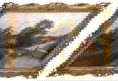 Leopold Rivers Painting (1882) Elstead Surrey