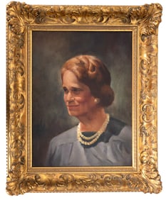 Oil on Canvas, Woman in Pearls (Unknown Artist)