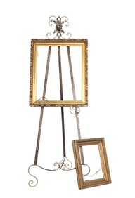 Metal Art Display Easel + Gilt Wood Frames