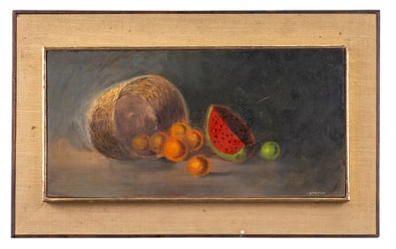 Early 20th C Signed Still Life Painting, Fruit