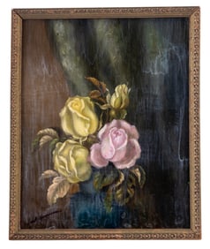 Ernst Zimmerman Oil on Board, Still-Life