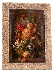 Antique Oil On Canvas Signed Floral Still-Life
