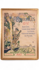 Louis Oury (Fr. 19th C) Art Nouveau Poster, Framed